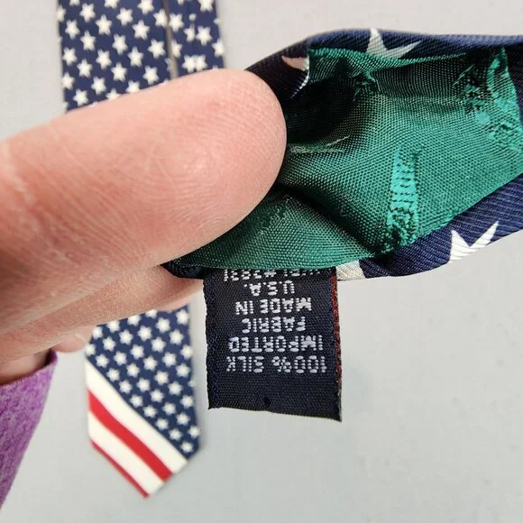 Tommy Hilfiger NEW 100% Silk Stars and Stripes Vintage Tie Americana Patriotic - Picture 4 of 13